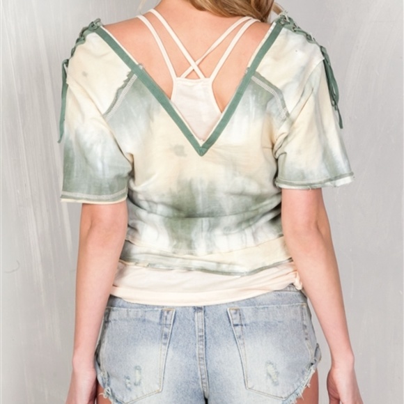 TOP BOHO 2 IN 1 TIE DYE BOHEMIAN TOP - Picture 3 of 4